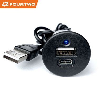 ST-073 USB TYPE A + TYPE C 桌面充電USB孔